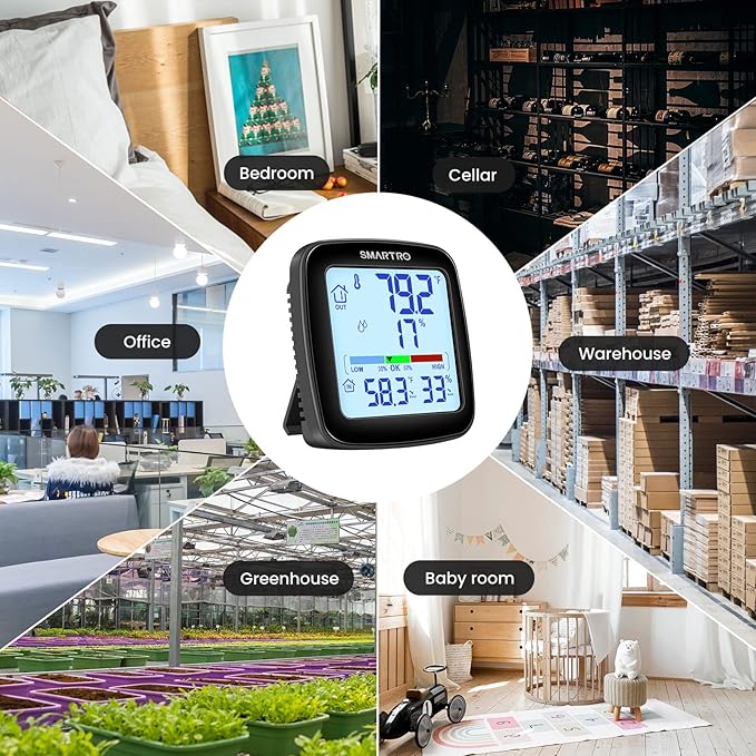 SMARTRO SC92 Professional Indoor Outdoor Thermometer Wireless Digital Hygrometer Room Humidity Gauge Temperature and Humidity Meter Pro Accuracy Calibration - Image 7