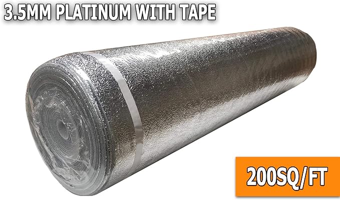 400SQFT AMERIQUE 3MM Thick Flooring Silver Underlayment Padding with Tape & Vapor Barrier 3-in-1 Heavy Duty Foam (400SF Total, Pack of 2 Rolls, 200SF/Roll) - Image 3