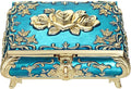 Hipiwe Metal Decorative Jewelry Box Vintage Treasure Chest Case Ornate Trinket Organizer Earrings Necklace Bracelet Storage Box Ring Holder Keepsake Box for Women by Hipiwe