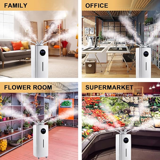 Commercial Industrial Humidifier Whole House Humidifier 6Gals Water Tank Max 2000ml/h Mist Output Faucet Filling for Plant Large Greenhouse 110V - Image 5