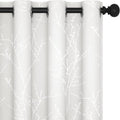 Deconovo White Curtains, Room Darkening Curtain, Thermal Insulated Noise Reducing Drapes, Silver Print, 52 x 72 Inch Long, Grommet Top, Window Panels for Living Room Bedroom Nursery Office, Set of 2 by Deconovo