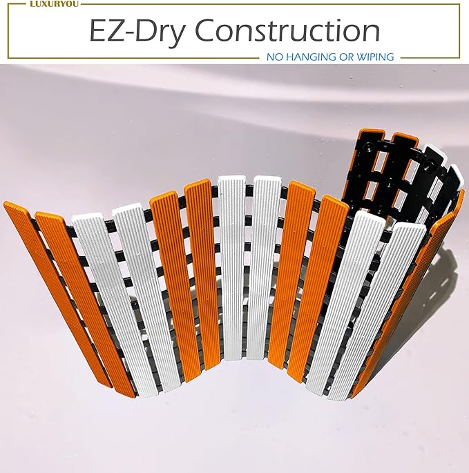 Non Slip Bathtub Mat | Double-Layered Shower Floor Mat with Suction Cups | EZ-Dry Construction | Non-Toxic, BPA, Latex, Phthalate, PVC Free (Splash) - Image 4
