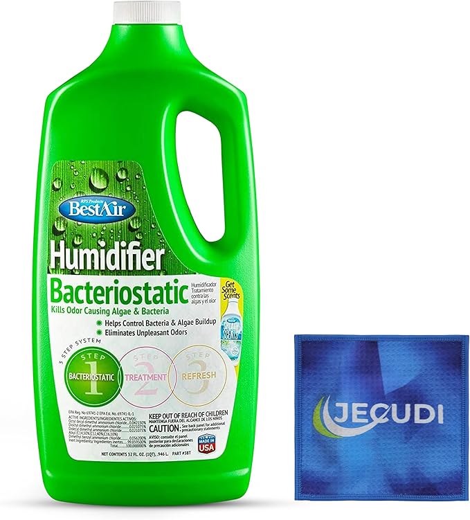 Bacteriostatic Humidifier Water Treatment – Comprehensive Humidifier Cleaning Solution – Universal Humidifier Water Additive – Odorless Humidifier Descaler Solution – Effective Treatment (1 pack) by JECUDI