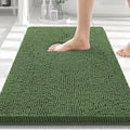 Smiry Luxury Chenille Bathroom Rugs 30x20, Extra Soft and Absorbent Shaggy Bath Mat, Machine Washable, Non-Slip Plush Carpet Runner for Tub, Shower, and Floor, Home Decor Accessories, Olive Green by Smiry