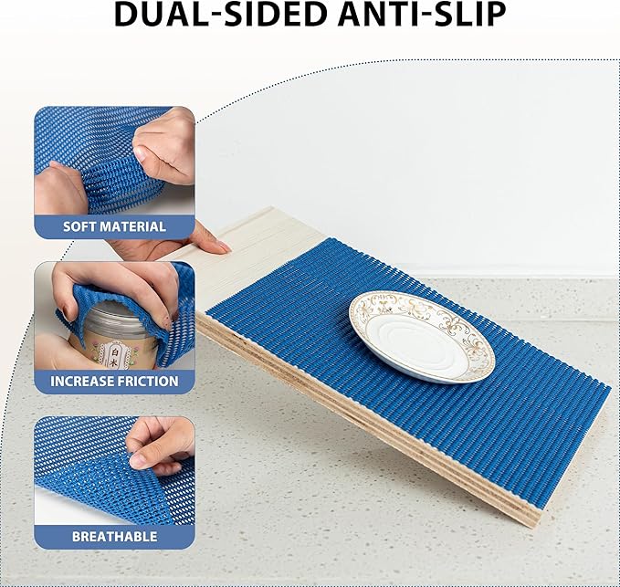 Shelf Liners for Cabinets-Drawer Liner Cabinet Liners for Shelves Kitchen,Non-Adhesive,Non-Slip,Blue,12 x 48 inch - Image 3