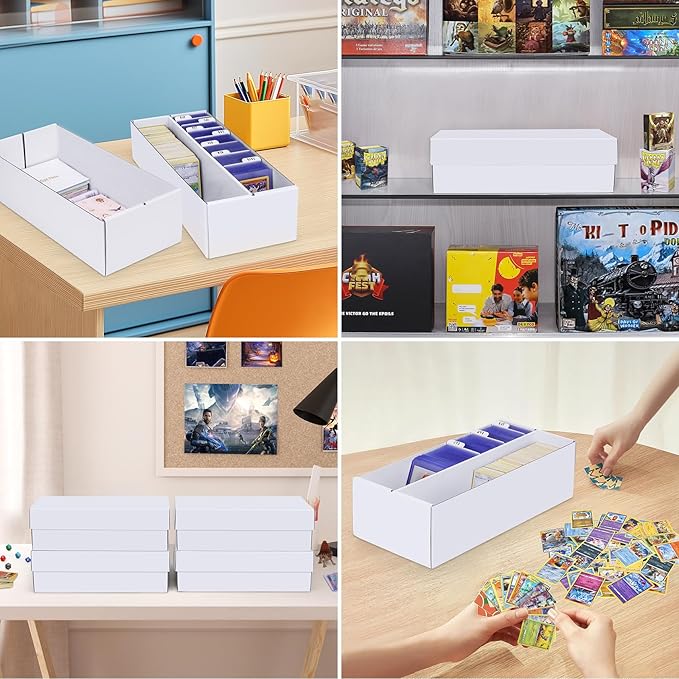 Trading Card Storage Box 4 Pack–1600 Count Cardboard Organizer with Dividers for MTG, TCG, Sports, Toploader - Image 6