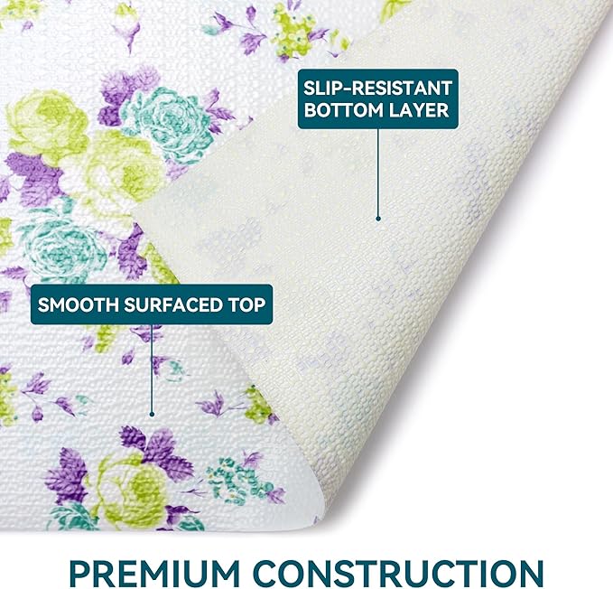 18" W x 96" L Floral Drawer and Shelf Liner for Cabinets, Non-Adhesive Strong Grip Non-Slip Flower Shelf Cabinet Kitchen Shelf Liners for Kitchen Cabinets - Image 6