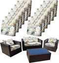 12Pcs Stretch Patio Cushion Cover, Tropical Floral and Leaf Pattern Sofa Covers for Patio Furniture Cushions Washable Reusable Couch Covers Replacement for All Season(Cover Only) by CALBODE