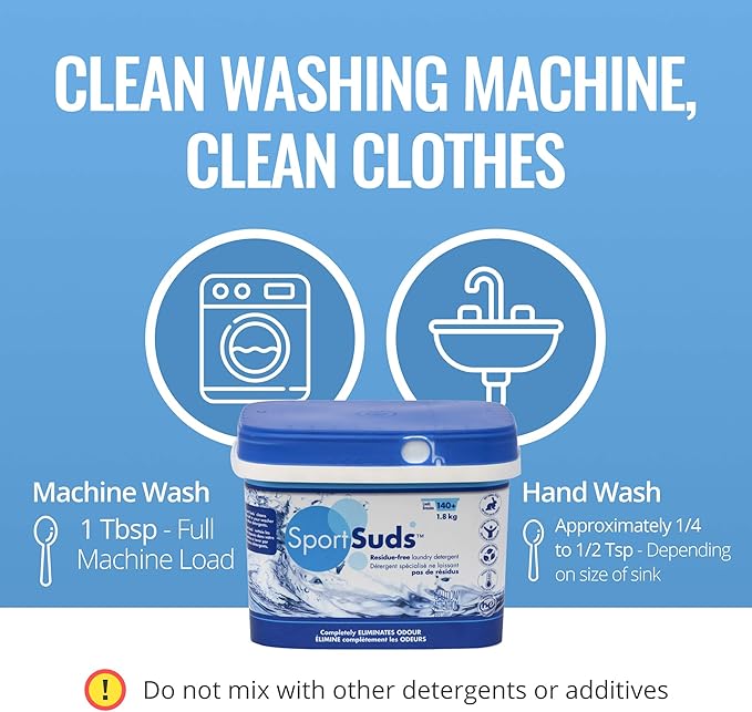 Sport Laundry Detergent, Odor Eliminator Technology, Laundry Soap for Workout Clothes and Everyday Use - Sport Suds 1.8Kg - Image 5