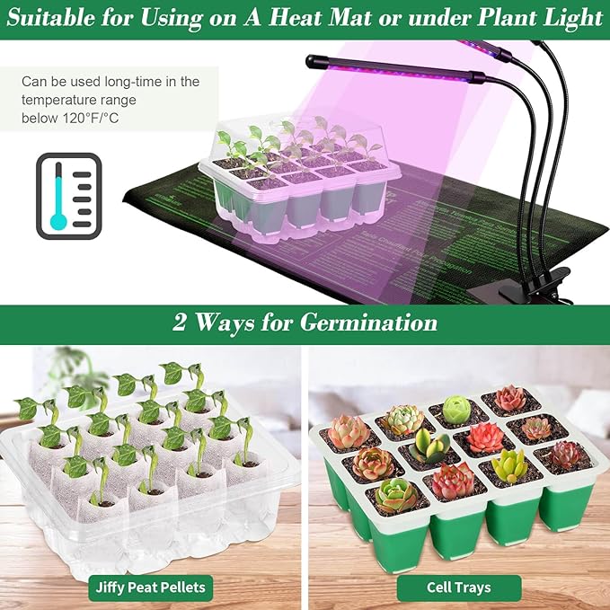 Mckanti 6 Pack Silicone Seed Starter Tray, Reusable Seed Starter Kit with Humidity Adjustable Dome, Lid and Tools for Indoor Seed Germination - Image 5