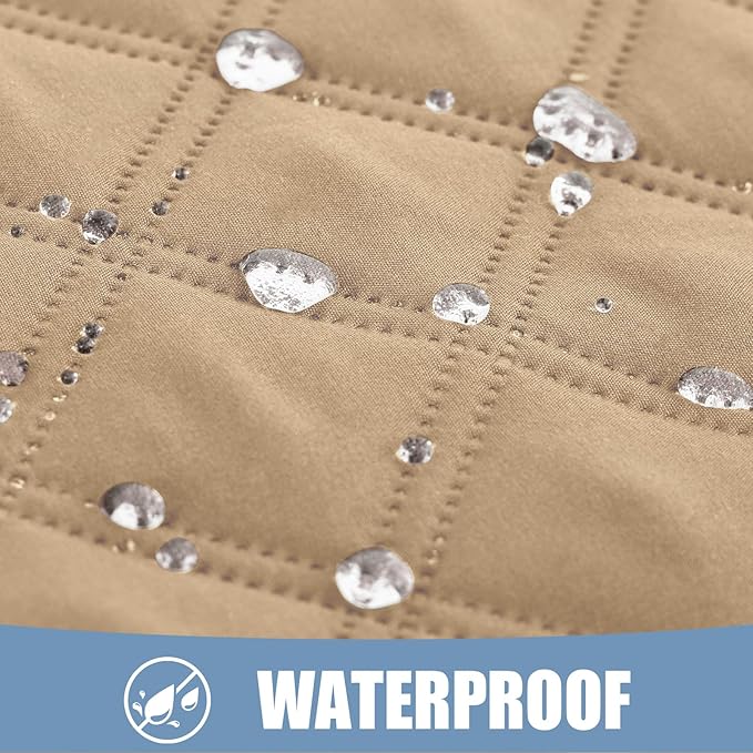 Smiry Waterproof Dog Bed Cover Pet Blanket, Soft Washable Dog Blanket for Furniture Bed Couch Sofa Reversible, Checkered (40"x50", Camel/Beige) - Image 2