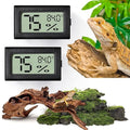 Reptile Thermometer and Humidity Gauge,2PCS Digital Hygrometer Adhesive Reptile Terrarium Hydrometer,Bearded Dragon Tank Accessories,Pet Humidity Meter Supplies for Leopard Crested Gecko,Snake,Lizard by Vodolo