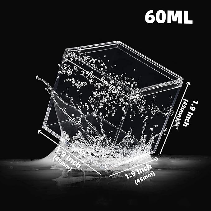 KissYou Small Acrylic Box Clear Display Case Plastic Square Cube 2 Packs Candy Box with Lid Jewelry Storage Contanier - Image 2