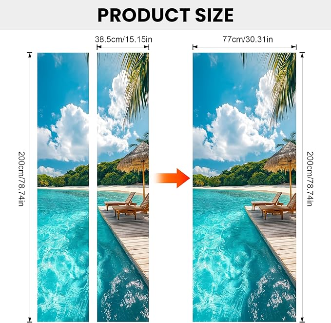 3D Door Decals Stickers Peel Stick Wall Murals Vinyl Wallpaper Self-Adhesive Mural Door Covers Decorative for Furniture Home Decor Wrinkle-Resistant Waterproof - Image 3