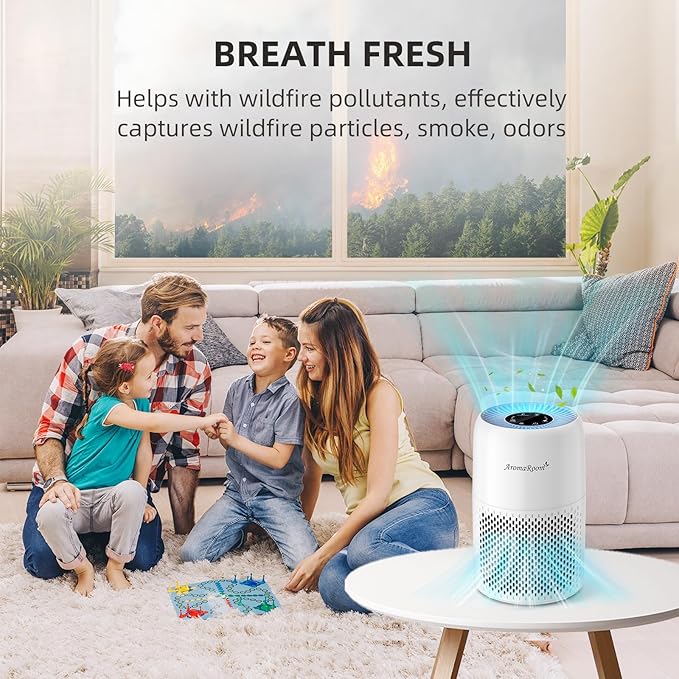 AromaRoom Air Purifiers for Bedroom with True HEPA13 Filters 3-in-1, Pet Air Purifier with Aroma Pad for Wildfires Smoke Pollen Dander, 22dB Quiet Air Cleaners for Baby Room Office Dorm - Image 4