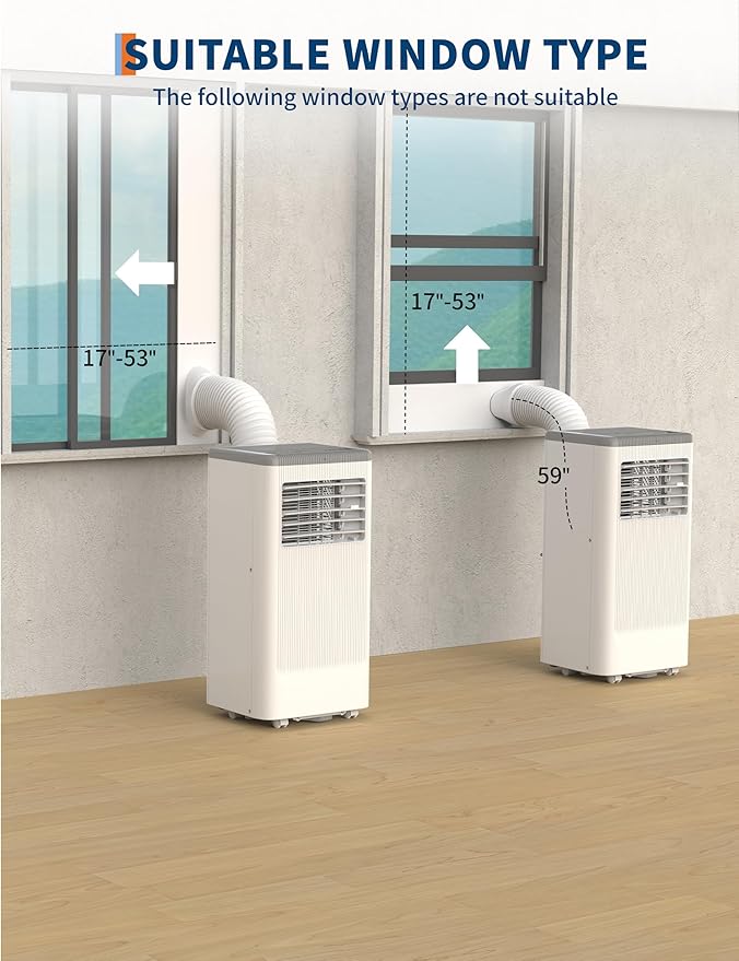 GarveeHome Portable Air Conditioner, 8000 BTU for Large Rooms, Auto Evaporation System & Window Kit, 3 in-1 Cooling Unit, Stand Up AC Unit. - Image 6