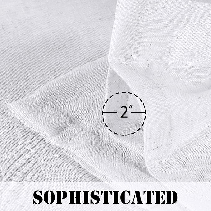 H.VERSAILTEX Light Filtering Linen Textured Curtains for Living Room Window Treatment Durable Privacy Added Draperies/Drapes/Panels/Treatment, Rod Pocket (2 Pack, 52 by 54 Inch, Heathered White) - Image 5