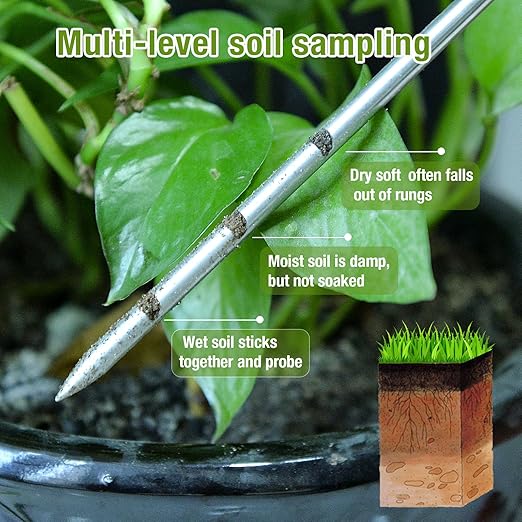 Soil Probe 14 Inches Moisture Meter for Plants, Soil Moisture Sampler with Dual Scale Markings, House Plant Water Monitor No Batteries Required - Image 4