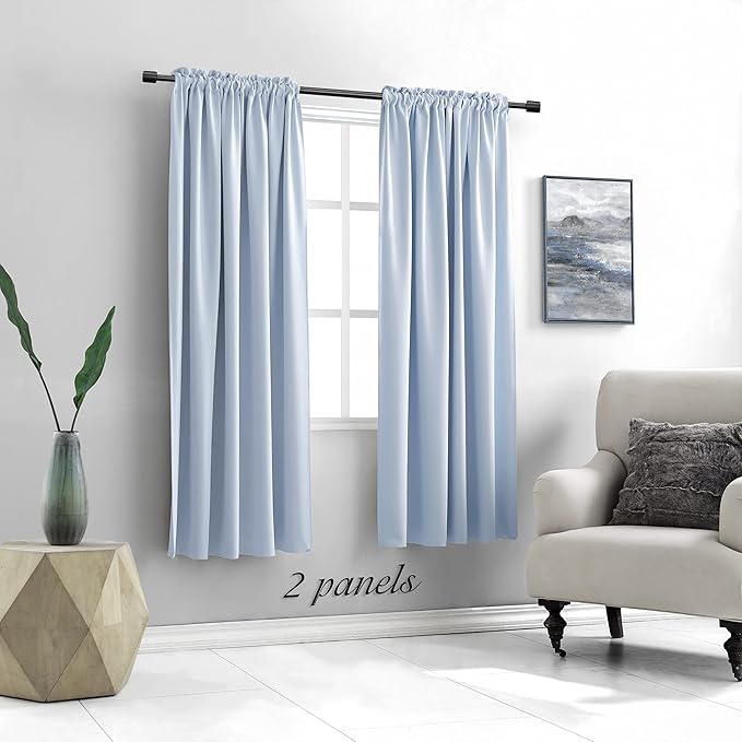 DONREN Dream Blue Room Darkening Thermal Insulated Curtains Drapes for Nursery,Rod Pocket Blackout Curtains for Bedroom(2 Pieces,52 inches Wide by 63 inches Long) - Image 2