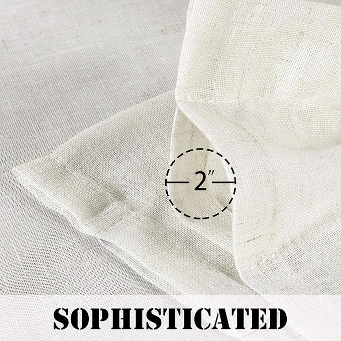 H.VERSAILTEX Natural Linen Curtains 108 Inches Long for Living Room 2 Panels Rod Pocket Draperies Soft Cotton Textured Semi Sheer Linen Curtains for Large Window Vertical 9 FT Tall, Heathered Natural - Image 5