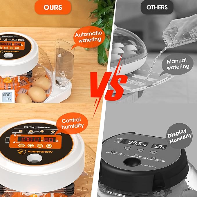 Incubators for Hatching Eggs, 12 Eggs Smart Incubator with Automatic Egg Turning and Humidity Control, Automatic Water Adding for Hatching Chicken, Duck,Quail Goose [2025 Upgrade] - Image 4
