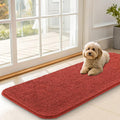 OLANLY Dog Door Mat for Muddy Paws 47x17, Absorbs Moisture and Dirt, Absorbent Non-Slip Washable Doormat, Quick Dry Chenille Mud Mat for Dogs, Entry Indoor Entryway Carpet for Inside Floor, Maple Red by OLANLY