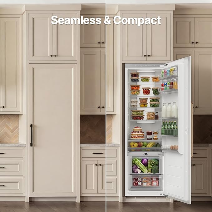 Ca'Lefort Panel Ready Refrigerator Dual Zone, Built-in panel-ready fridge Perfect for modern kitchens, Bottom level with humidity control, 10.9 cu.ft (Panel Not Included) - Image 7