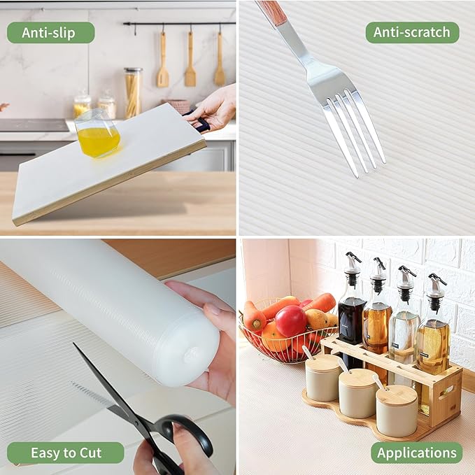 Shelf Liners 15 inch x 20 ft Shelf Liners for Kitchen cabinets nonstick Lining Drawer Mats EVA Protector for Cupboard (Clear Ribbed,15 inch x 20 ft) - Image 3