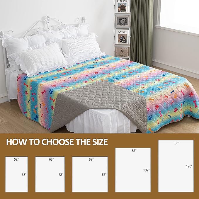 Waterproof Dog Bed Covers for Couch Protection Dog Pet Blanket Furniture Protector (52"x82",Colourful+Grey) - Image 7