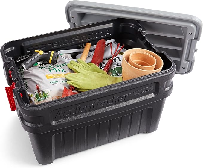 Rubbermaid ActionPacker️ 24 Gal Lockable Storage Box Pack of 2, Outdoor, Industrial, Rugged, Grey and Black - Image 7