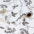 [Upgrade Version] RAY STAR Shelf Liner, Non Adhesive Black Leaves Floral Cabinet Liner for Pantry Drawer, Strong Grip Non Slip, Shelf Liners for Kitchen Cabinets Cupboard 12 Inch x 10 FT (2 Rolls) by RAYSTAR