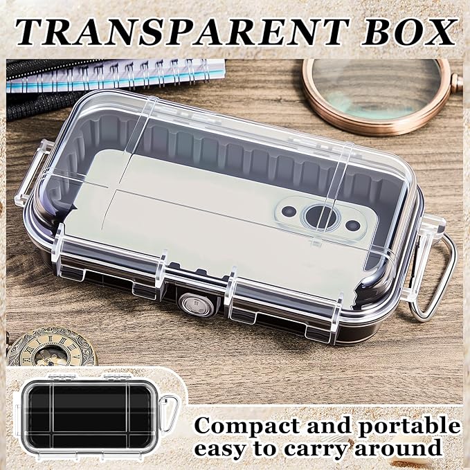 Waterproof Dry Box Clear Waterproof Storage Case with Clip Outdoor Sports Survival Equipment Shockproof Dustproof Sealed Field Box for Phone Camera Key Kayak Camping Fishing Hiking Boat - Image 5