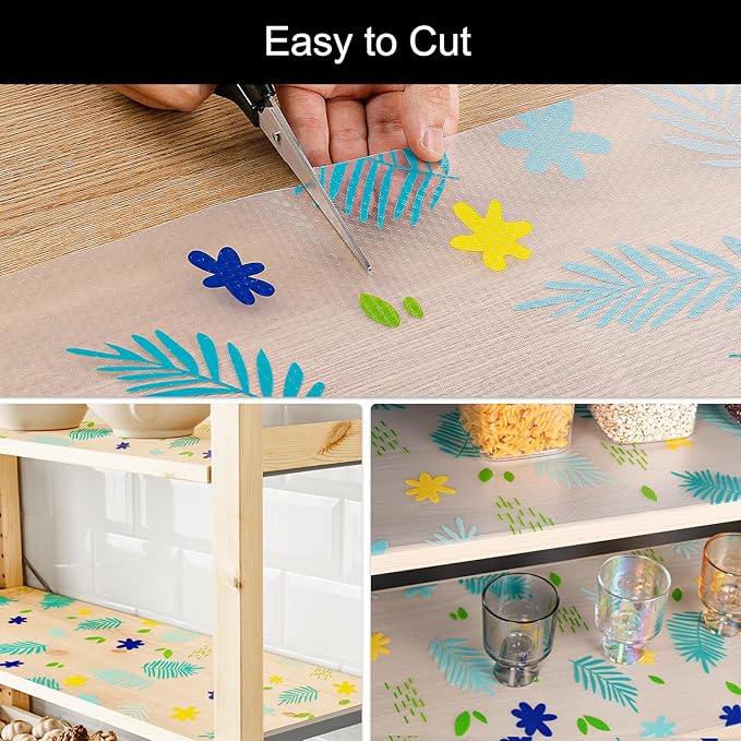 Cooyes Shelf Liner – Premium Non-Adhesive Cabinet & Drawer Liner for Kitchen – Waterproof Shelf Paper with Modern Pattern – Durable EVA Cabinet Mat – Easy to Cut （17.5" W x 78.7" L） - Image 6