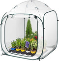 VIVOSUN 49x49x63-Inch Portable Walk-in Greenhouse, with PVC Cover & Detachable Base, Instant Pop-up and Folding, Mini Greenhouse with Roll-Up Door & Mesh Window for Indoor Outdoor, Wind Ropes Included by VIVOSUN
