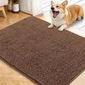 OLANLY Dog Door Mat for Muddy Paws 40x32, Absorbs Moisture and Dirt, Absorbent Non-Slip Washable Doormat, Quick Dry Chenille Mud Mat for Dogs, Entry Indoor Entryway Carpet for Inside Floor, Mocha by OLANLY