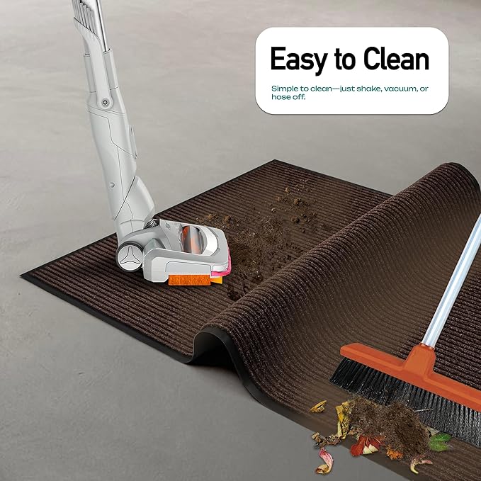 MaxMat® Heavy Duty Industrial Mat - XL Size, Waterproof, Low-Profile, Commercial Entry Door Mat (3 x 16 Feet, Brown, MXM-RIB0316BR) - Image 5