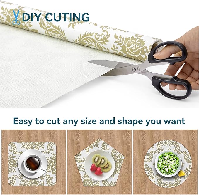 12 x 360 Inch Gold Shelf Liner for Kitchen Cabinets Non Adhesive Kitchen Drawer Liner, Waterproof Shelf Liner Durable Anti-Slip for Kitchen Cabinets Shelf Liner - Image 6