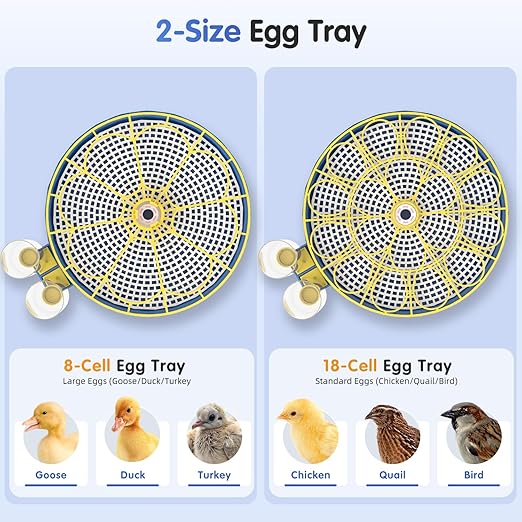 Chicken Egg Incubators for Hatching Eggs, 18 Egg Incubator with Automatic Egg Turning, Digital Control, 2 Egg Trays, Candler & Automatic Water Refill for Chicken Quail Duck Turkey Goose Bird - Image 5