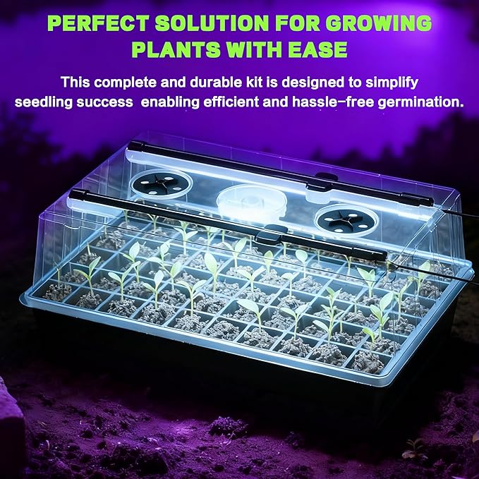 120-Cell Self-Watering Seed Starter Tray with Grow Lights, Upgraded 1–24H Timer, Seed Trays with Humidity Dome, Indoor Gardening System, Starter Kit for Seeds, Plant Germination - Image 7