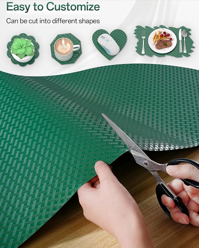 Shelf and Drawer Liner for Kitchen Cabinet, Non-Adhesive 24in x 240in Waterproof Contact Paper Refrigerator Liners Thickened Durable EVA Material Non Slip Mat for Dresser Cupboard Pantry Protector - Image 6