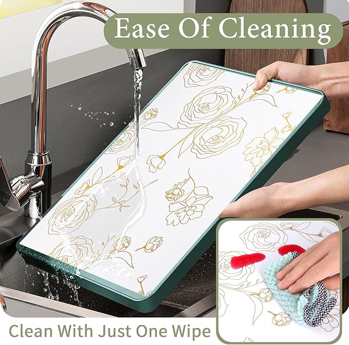 Shelf Liners for Kitchen Cabinets 12in x 10FT Non Adhesive Drawer Liner Gold Floral Thickened Shelf Liner Paper Strong Non-Slip Easy to Clean for Tool Box Refrigerator with Knife and Tape Measure - Image 4