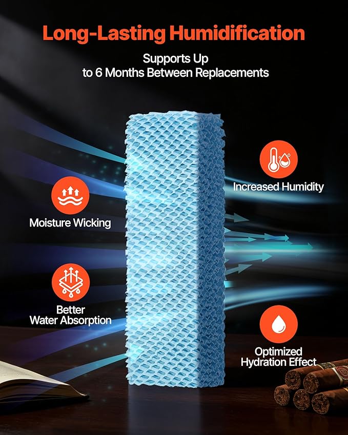 VEVOR Humidifier Replacement Filter, Single Pack Humidifying Pad Compatible with YC-88 Cigar Humidor Water Tank, 3D Multi-Layer Honeycomb Mesh, Cigar Flavor Preservation, Cut-to-Fit for Your Humidor - Image 5