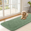 OLANLY Dog Door Mat for Muddy Paws 47x17, Absorbs Moisture and Dirt, Absorbent Non-Slip Washable Doormat, Quick Dry Chenille Mud Mat, Entry Indoor Entryway Carpet for Inside Floor, Olive Green by OLANLY