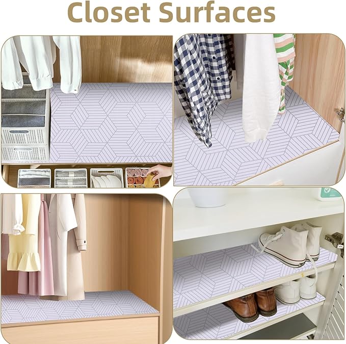Shelf Liners for Kitchen Cabinets Non Adhesive Shelf Liner Paper Non-Slip Thickened Drawer Liner Easy to Clean for Tool Box Refrigerator with Knife and Tape Measure, Silver Geometric, 11.8 x 118 in - Image 7