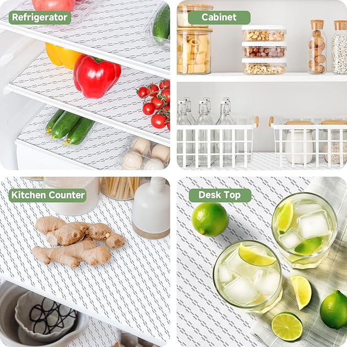Shelf Liners 11 inch x 20 ft Shelf Liners for Kitchen cabinets nonstick Shelf Lining Drawer Mats EVA Protector for Cupboard (White Diagonal Stripes,11 inch x 20 ft) - Image 7