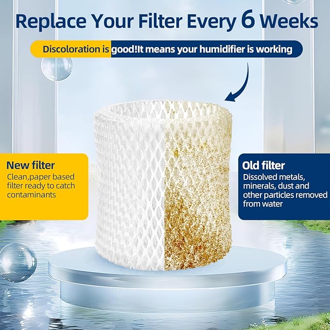 DerBlue 6 Pack Humidifier Replacement Filter Compatible with Canopy Bedside Humidifier and Nursery Humidifier,Wood Pulp & Paper Filter - Image 5