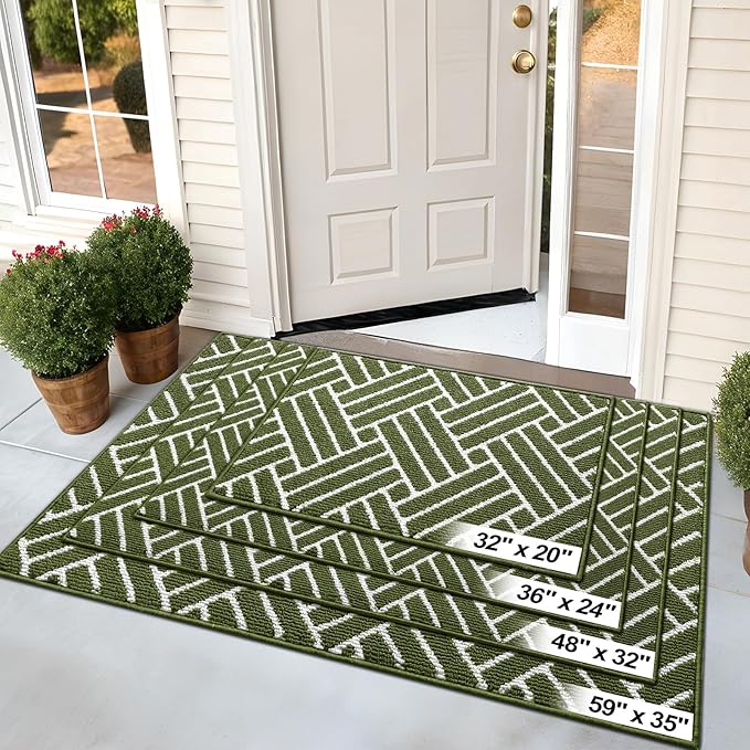 OLANLY Indoor Door Mat, 48x32 Inch, Dirt Resistant and Absorbent, Non-Slip Rubber Backing Floor Mats, Easy Clean Low-Profile Doormat for Entryway, Front Door, and Inside Entrance, Green - Image 7