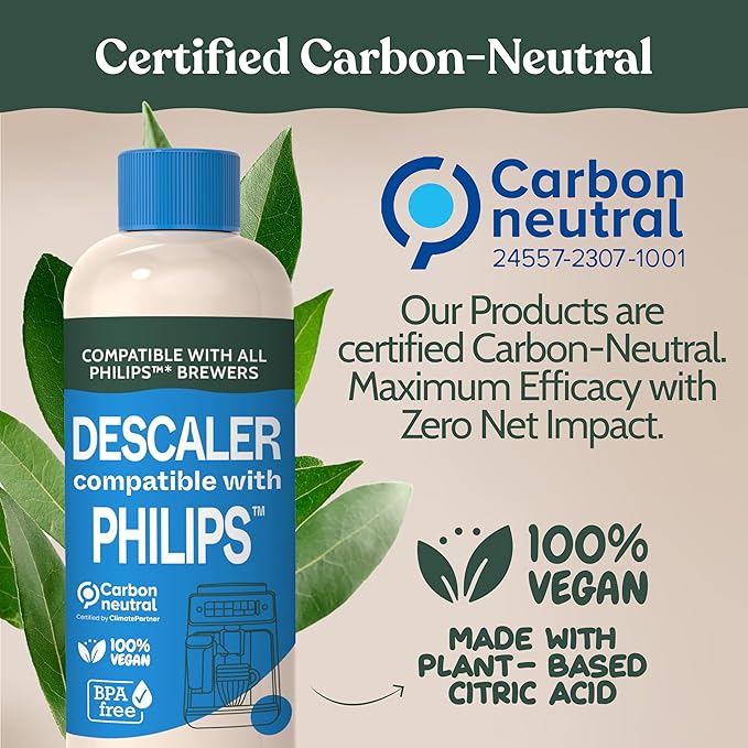 Roobi Philips Compatible Descaling Solution & Cleaner. Specially Formulated for Philips Espresso Machines. Carbon Neutral Descaler Kit. 2 Uses per Bottle, 2 Pack - Image 2