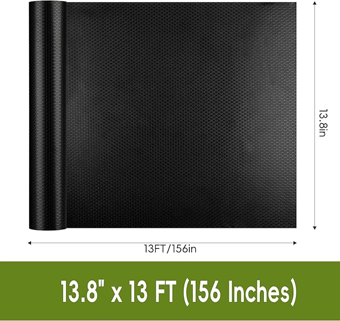 Wide Black Shelf Liner Roll, Peel and Stick Non Slip Cabinet Liner 13.8" x 13 FT, Waterproof Shelf Paper for Kitchen Pantry Shelves - Image 2