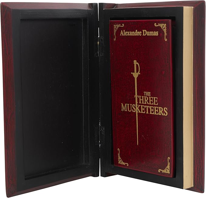 Deco 79 Wooden Decorative Box "The Three Musketeers" Storage Faux Book Decorative Keepsake Boxes, Set of 2 Storage Boxes 11", 9"W, Red - Image 2